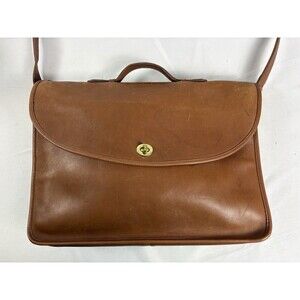 Vintage Coach 5265 Lexington Tan Leather US Briefcase Messenger Turnlock